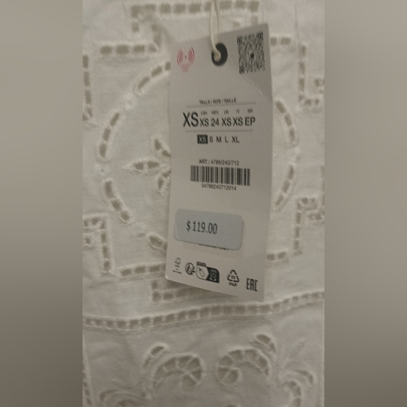 Zara ZW Collection Embroidered Linen Dress - Picture 6 of 10